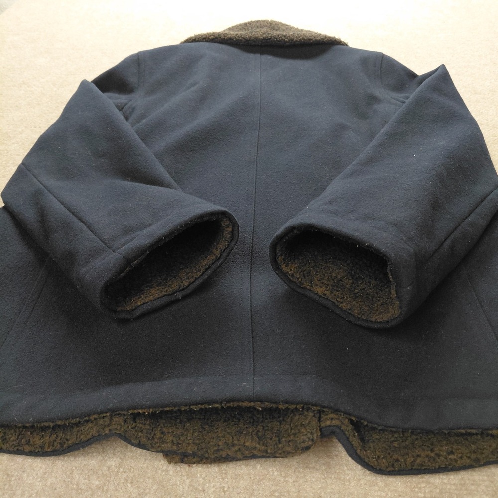American Eagle Womens Double Breasted Pea Coat Sherpa Lined Jacket Business Y2k - Picture 11 of 12
